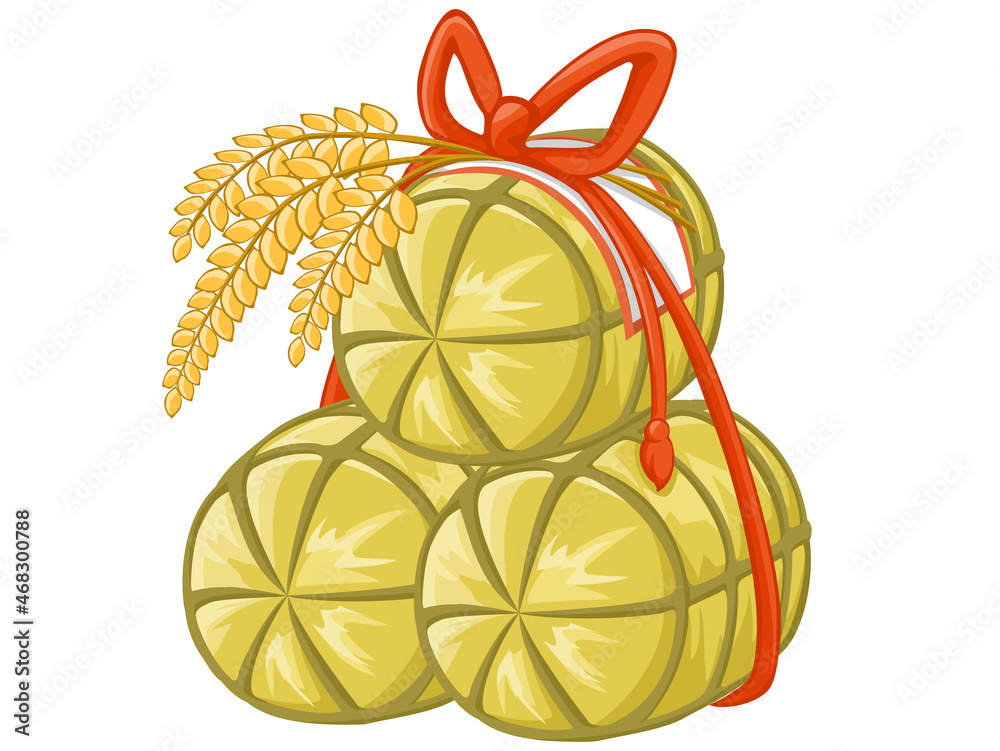 米俵と稲穂 / お正月素材 アイコン/ベクター画像 Stock Vector | Adobe Stock