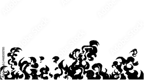 筆　燃え上がる炎のイラスト　和風