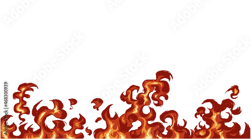 Clip art of a burning flame on a brush-japanese style