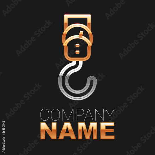 Line Spring scale icon isolated on black background. Balance for weighing. Determination of weight. Colorful outline concept. Vector