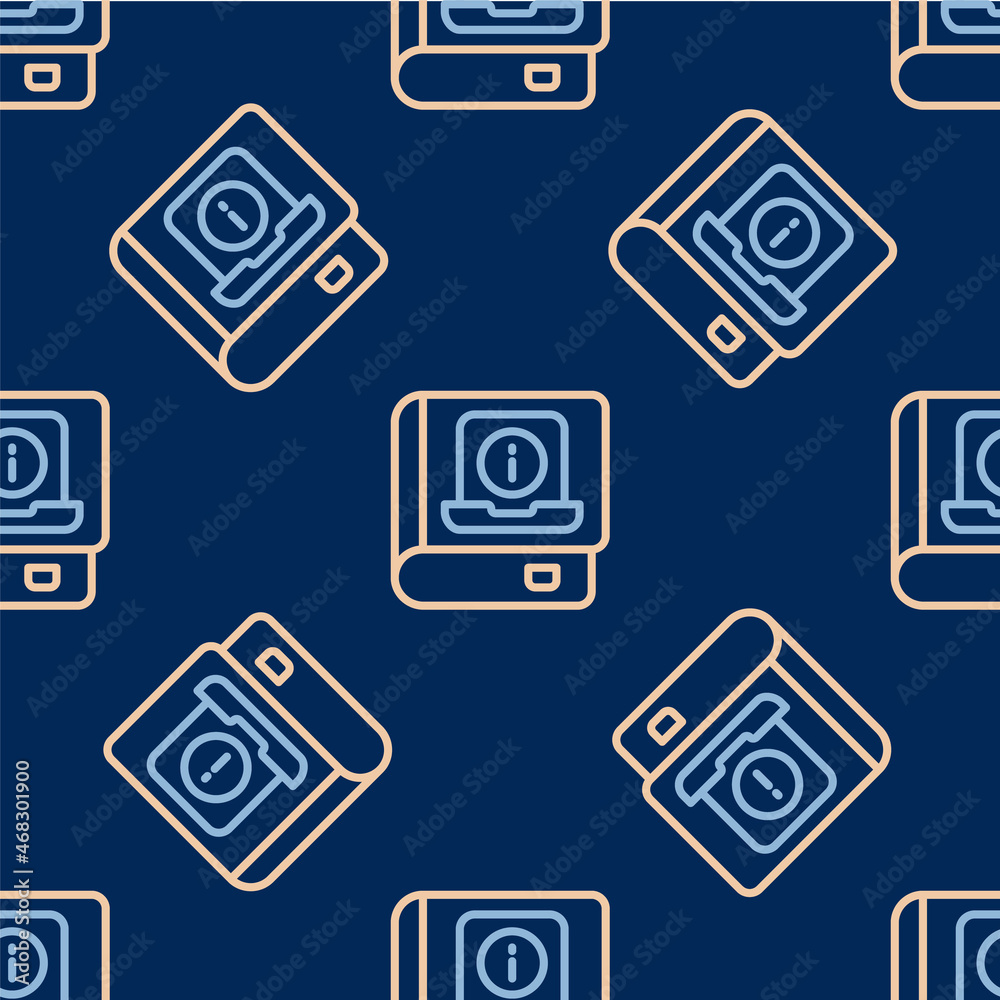 Line User manual icon isolated seamless pattern on blue background. User guide book. Instruction sign. Read before use. Vector Line User manual icon isolated seamless pattern on blue background. User guide book. Instruction sign. Read before use. Vector