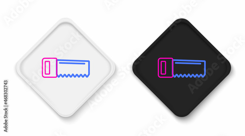 Line Hand saw icon isolated on white background. Colorful outline concept. Vector