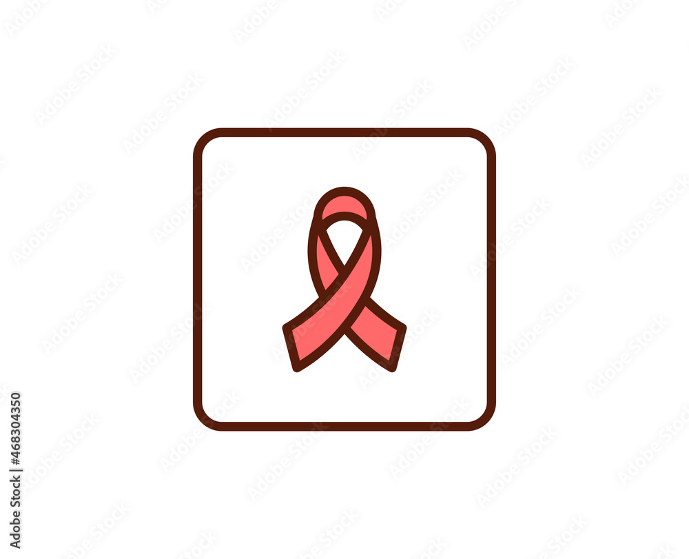 Cancer ribbon flat icon. Thin line signs for design logo, visit card, etc. Single high-quality outline symbol for web design or mobile app. Medical outline pictogram. Cancer ribbon flat icon. Thin line signs for design logo, visit card, etc. Single high-quality outline symbol for web design or mobile app. Medical outline pictogram.