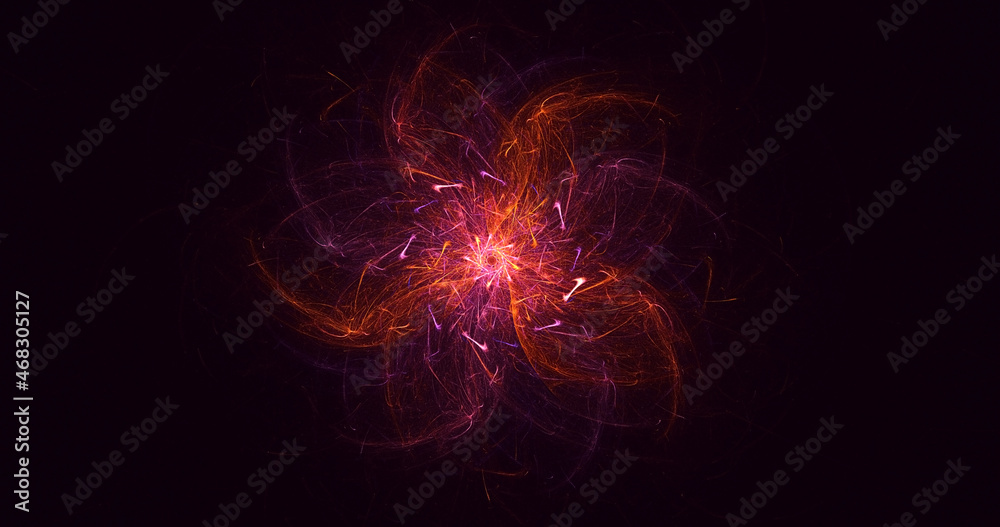 3D rendering abstract colorful fractal light background