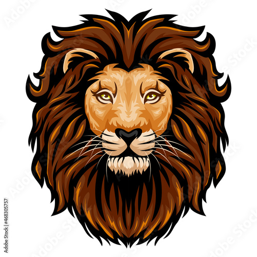 Cartoon angry lion head mascot