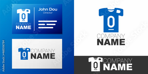 Logotype Football jersey and t-shirt icon isolated on white background. Logo design template element. Vector