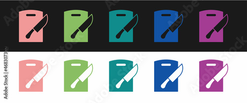 Set Cutting board and knife icon isolated on black and white background. Chopping Board symbol. Cutlery symbol. Vector Free Download Set Cutting board and knife icon isolated on black and white background. Chopping Board symbol. Cutlery symbol. Vector - GFXLoad
