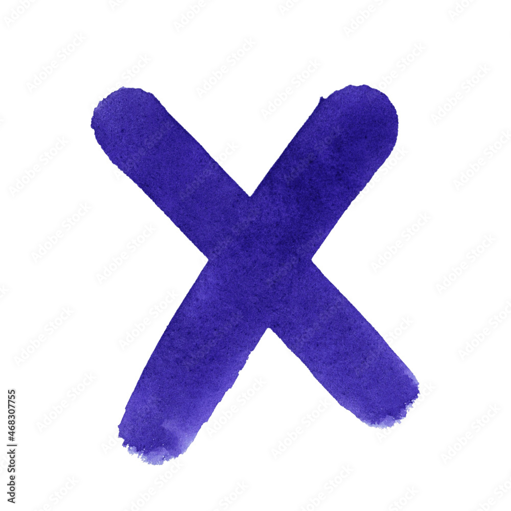 Hand drawn watercolor monochrome cross element Hand drawn watercolor monochrome cross element