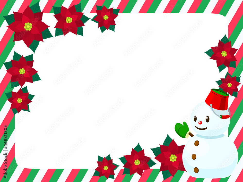 クリスマスカード(ポインセチア・雪だるま) クリスマスカード(ポインセチア・雪だるま)