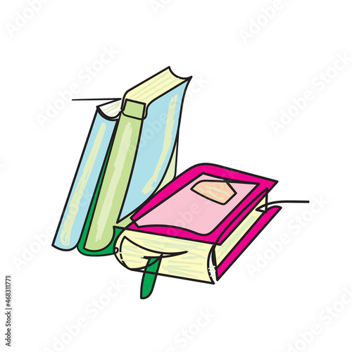 color book arrangement illustration icon vector continuous line