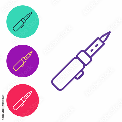 Set line Soldering iron icon isolated on white background. Set icons colorful. Vector