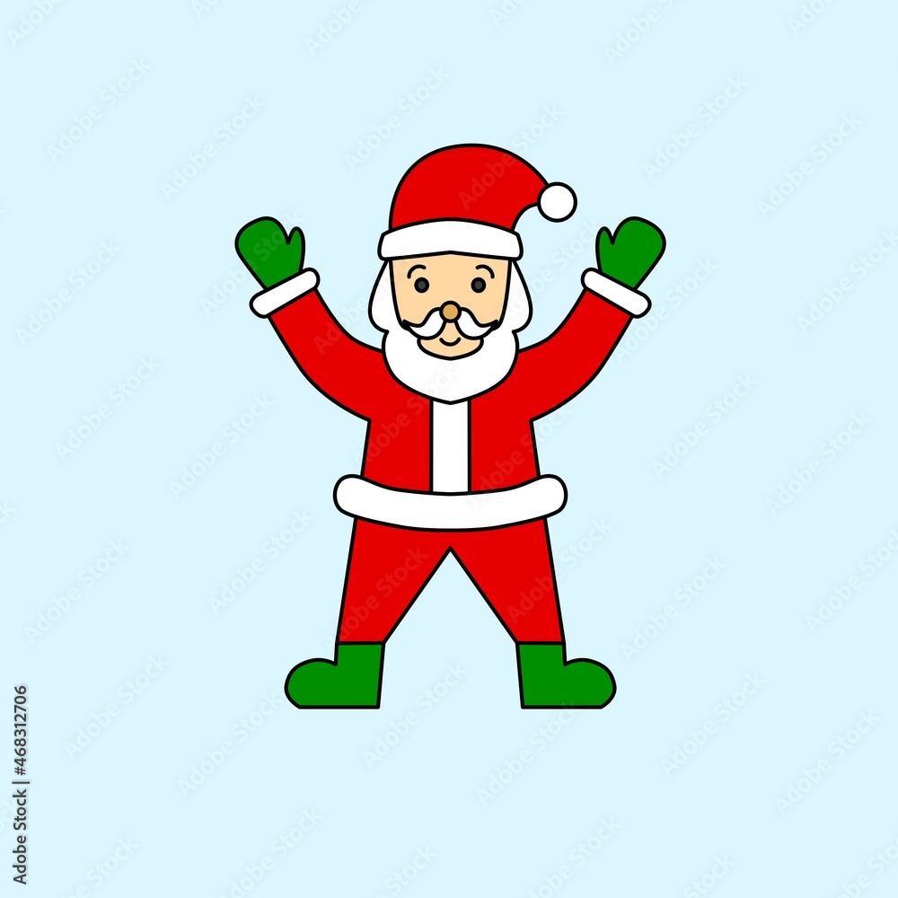 colorful santa claus cartoon design. Santa Claus design says hello.