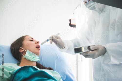 Young woman suffering with ...