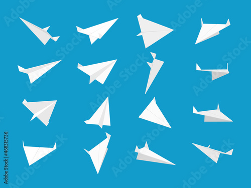 Free Download White paper planes collection with different views and angles - GFXLoad