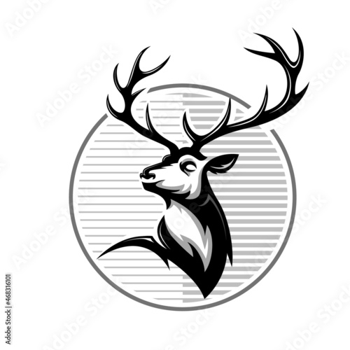deer silhouette mascot logo company illustration