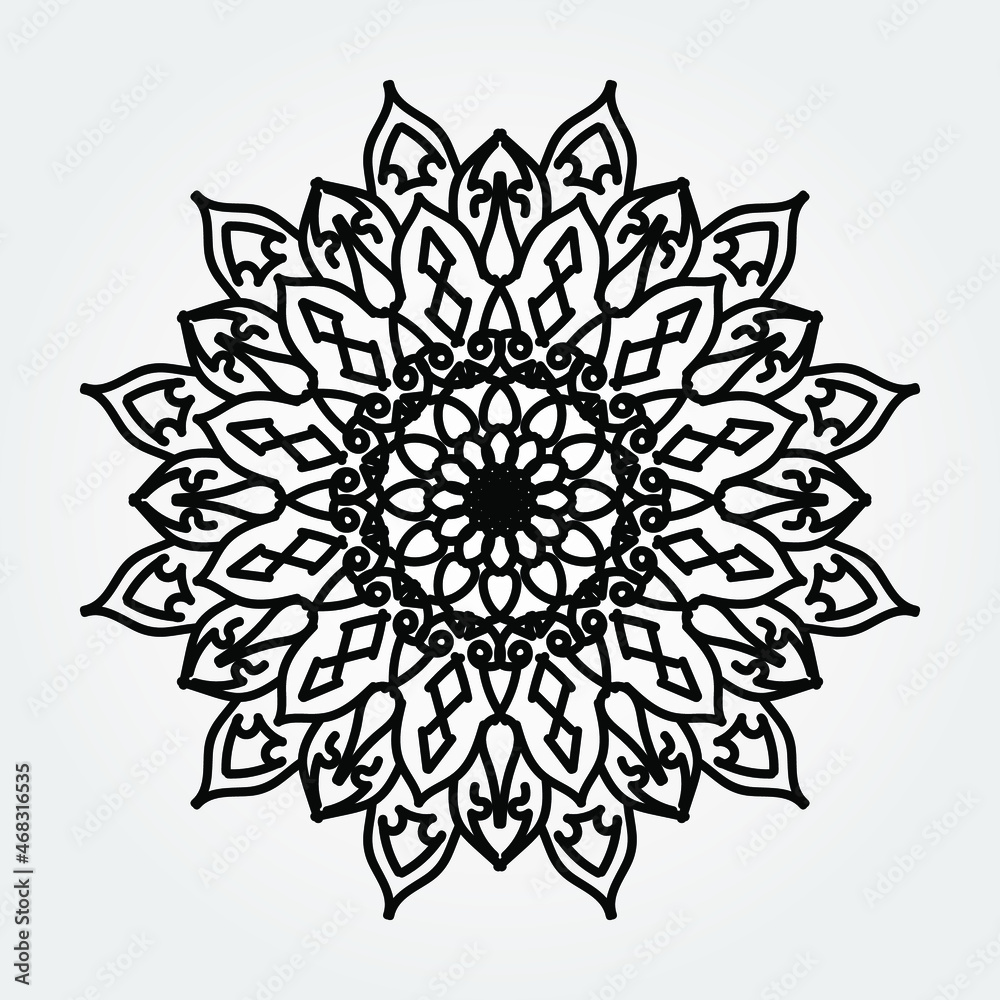 Decorative round floral mandala