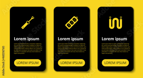 Set Electric cable, extension and Screwdriver. Business infographic template. Vector