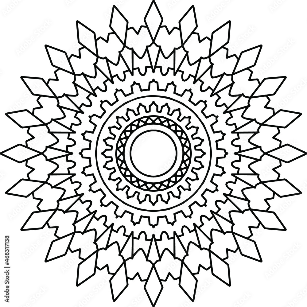 Mandala black and white design, coloring page, texture, background, vintage, tattoo Mandala black and white design, coloring page, texture, background, vintage, tattoo