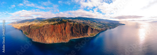 Aerial view of Cape Girao cliff in Madeira Portugal photo