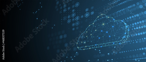 Cloud technology. Integrated digital web concept background