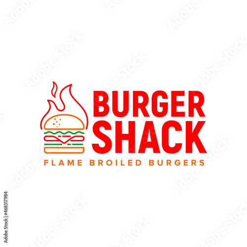 Burger monoline logo inspiration  fast food