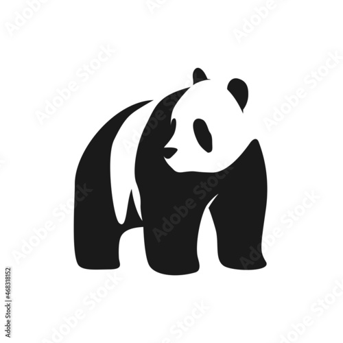 Big cute panda silhouette logo inspiration, mascot
