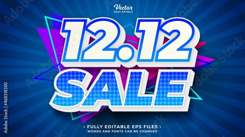 12 12 super sale text effect editable eps cc. words and fonts can be changed