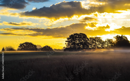 sunset over the river