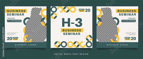 Set of Green Business Seminar Flyer or Social Media Banner