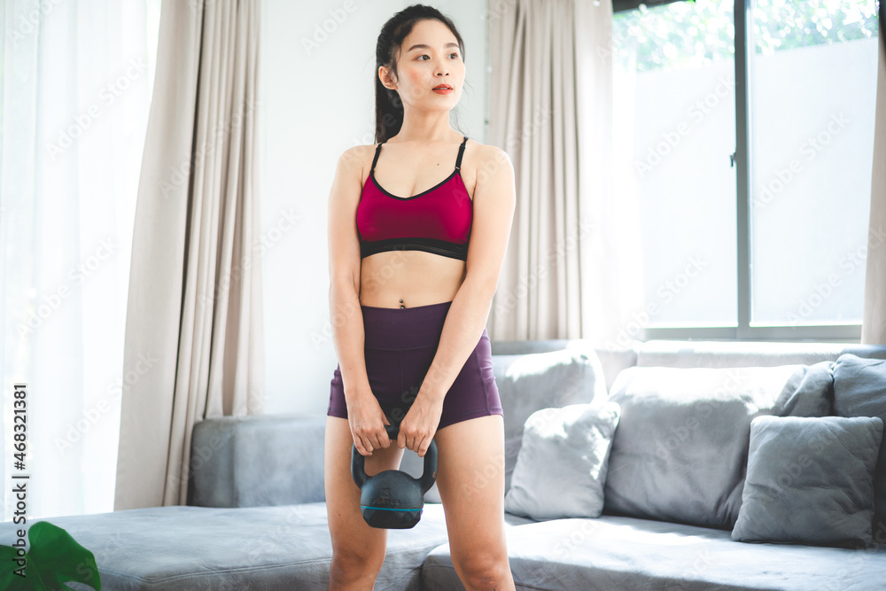 young woman doing exercise at home, fitness sport for body building and training, active happy girl young woman doing exercise at home, fitness sport for body building and training, active happy girl