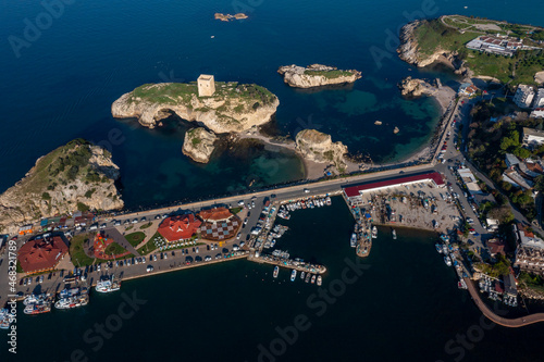 Fényképezés drone shooting sile castle and its surroundings, sile, istanbul, turkey