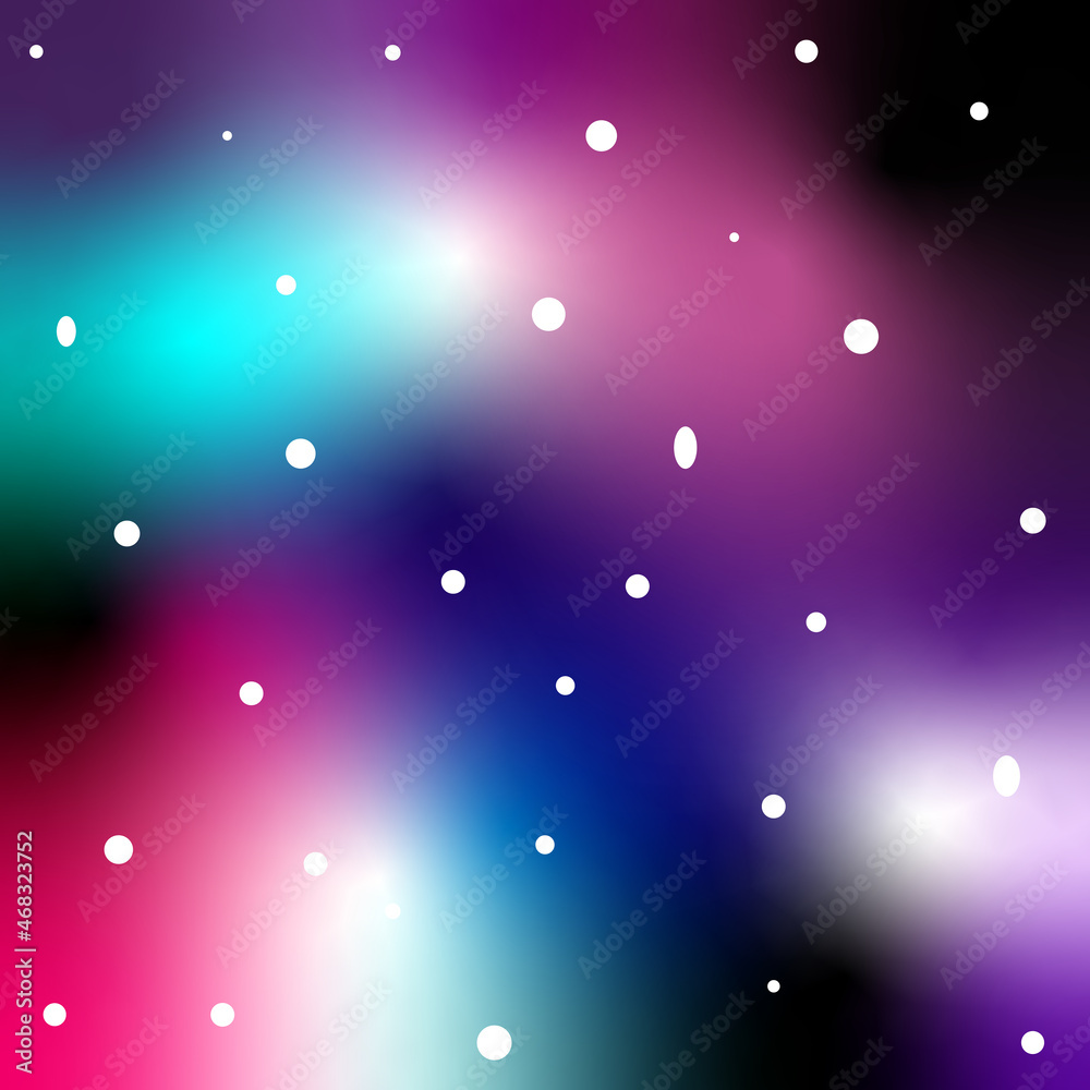 White and oval balls are scattered in space. Background. Fashionable style