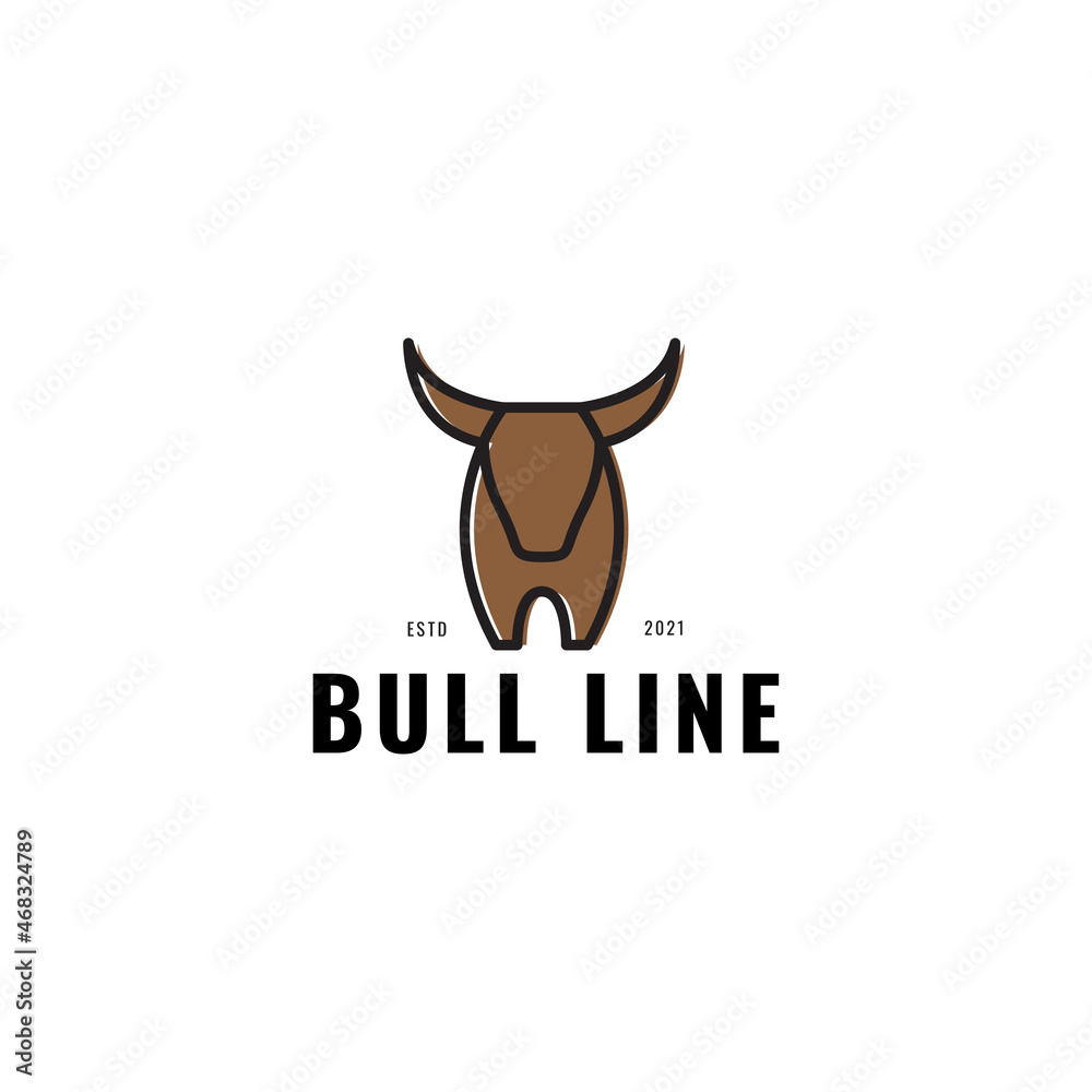 BULL LOGO LINE ILLUSTRATION DESIGN ICON SYMBOL BULL LOGO LINE ILLUSTRATION DESIGN ICON SYMBOL