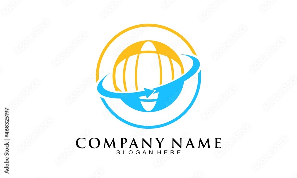 World travel journey vector logo