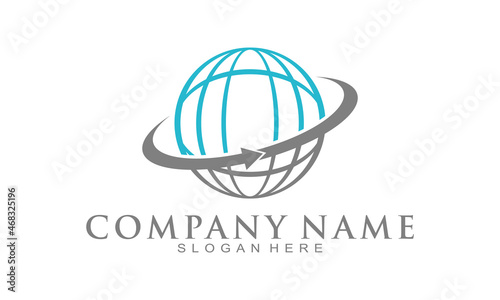 World globe travel vector logo