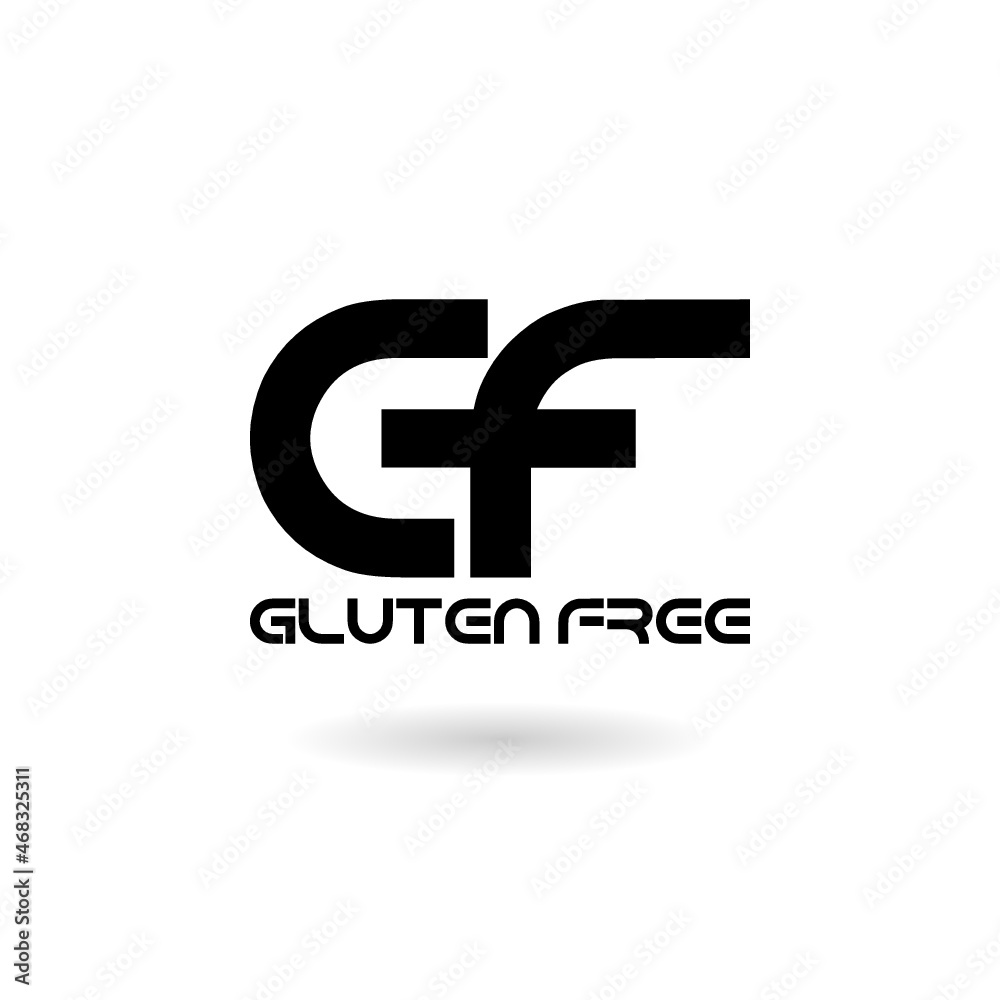 Gluten free badge icon with shadow Gluten free badge icon with shadow