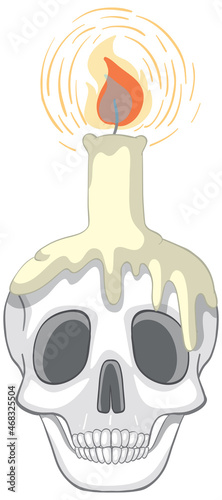 Light candle melting on skull