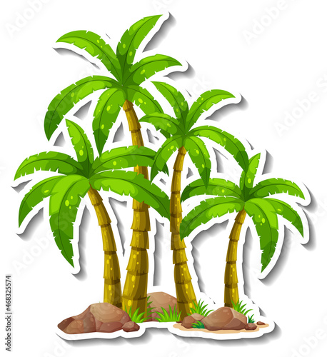 Palm tree sticker isolated on white background