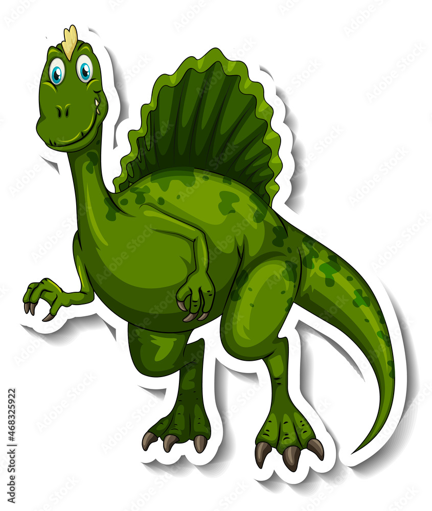 Spinosaurus dinosaur cartoon character sticker Stock Vector | Adobe Stock