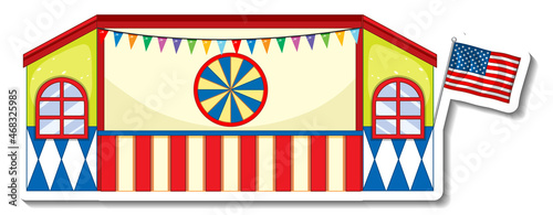 Sticker template with dart game wall isolated