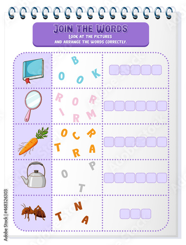 Spelling word game worksheet template