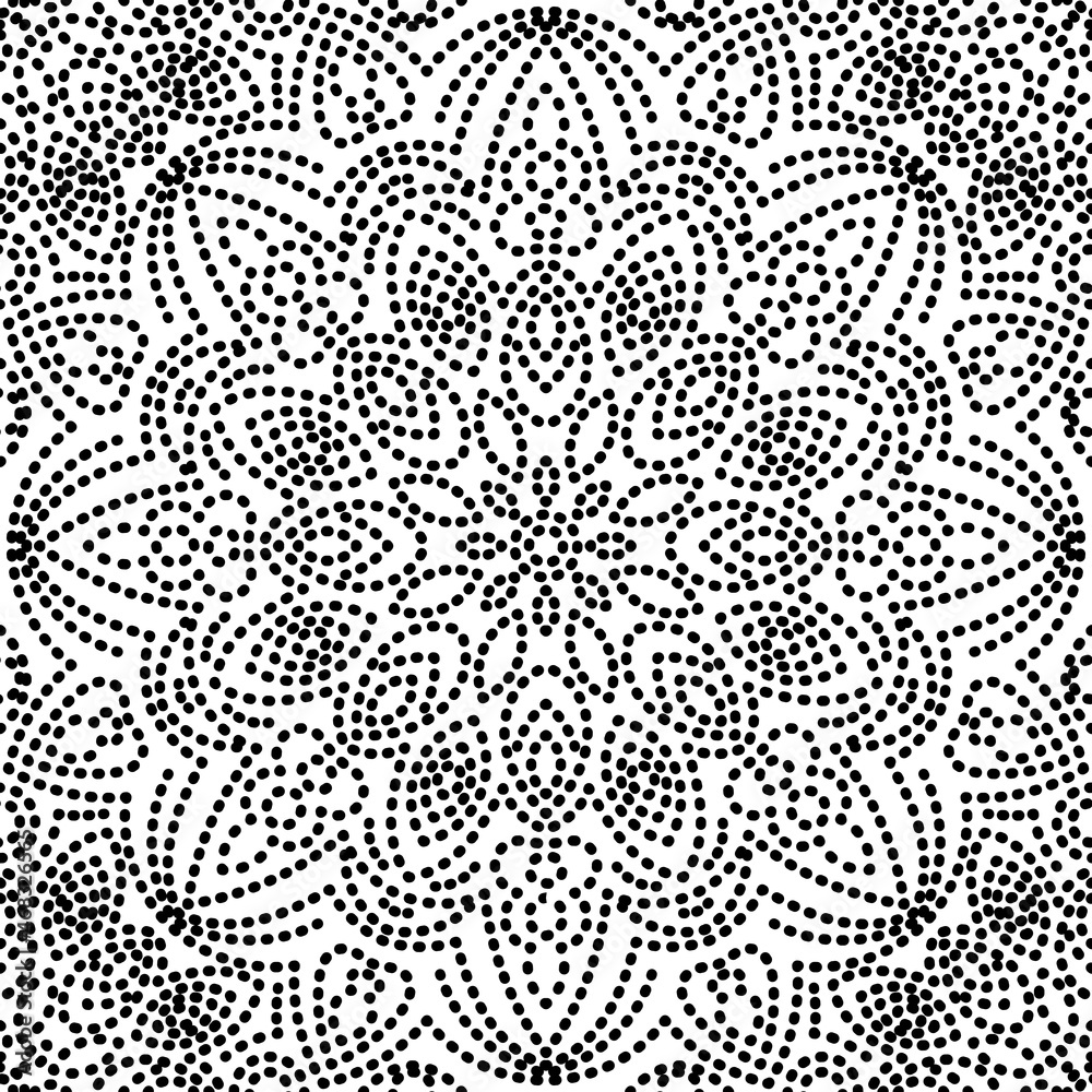 Seamless pattern with vintage decorative elements. Hand drawn background. Islam, Arabic, Indian, ottoman motifs. Ethnic floral seamless pattern with abstract ornamental mandala