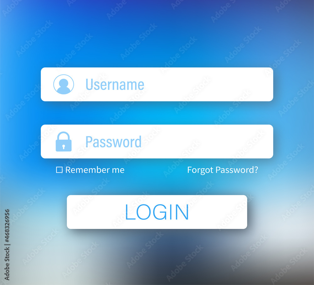 Login form page. Website ui vector elements. Vector stock illustration Login form page. Website ui vector elements. Vector stock illustration