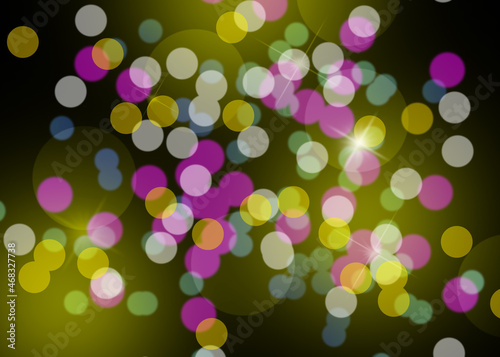 Bright and colorful Christmas light bokeh for holiday cards background