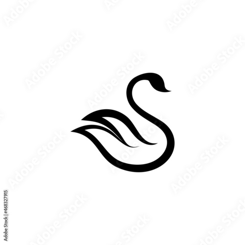 swan icon design template vector isolated illustration
