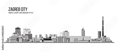 Cityscape Building Abstract Simple shape and modern style art Vector design - Zagreb city