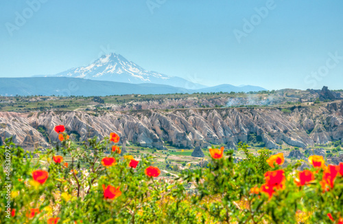 Mount Erciyes volcano in the early morning, Cappadocia