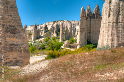 Impressive fungous forms of sandstone in the canyon of Cappadocia