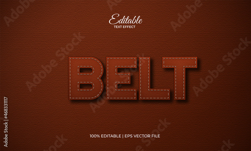 belt text effects. editable text effect vector.