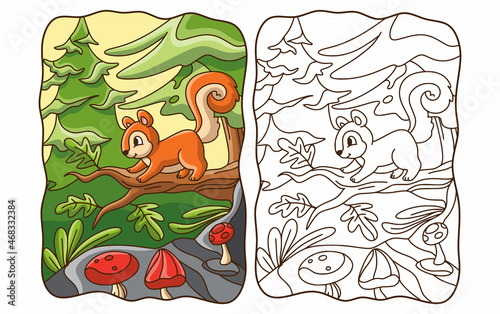 cartoon illustration book or page for kids black and white